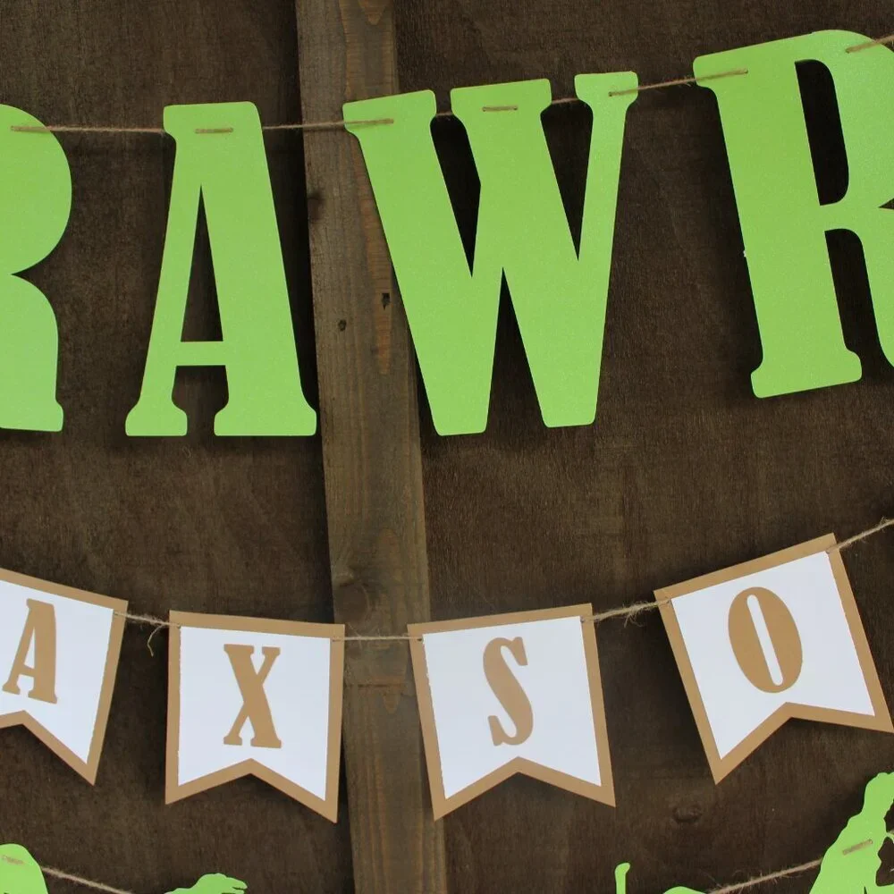 RAWR Banner- Dinosaur Birthday Party Banners